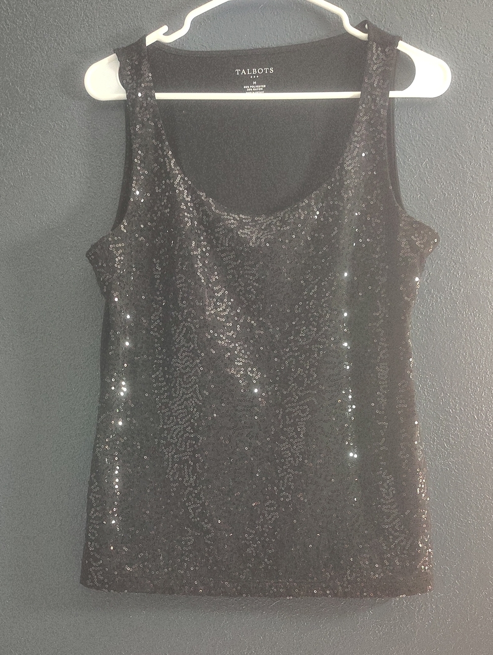 Talbots Sparking Black Sequin Tank Size Medium